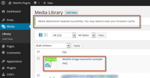 Example overwritten image in overview media library