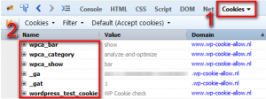 Firefox Firebug cookie info