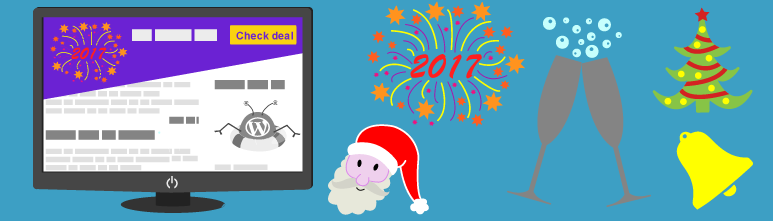 illustration of the new year animation bar plugin for WordPress