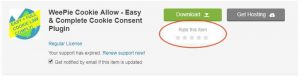 How to give WeePie Cookie Allow plugin 5 star rating
