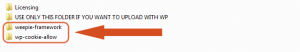 Upload by FTP the WeePie Cookie Allow plugin folders