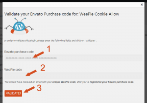 Validate Weepie Cookie Allow plugin WordPress Plugin popup