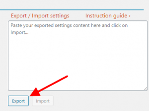 instruction export WeePie Cookie Allow settings