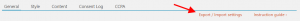 Instruction export/import WeePie Cookie Allow settings
