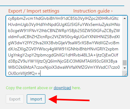 Instruction import WeePie Cookie Allow settings